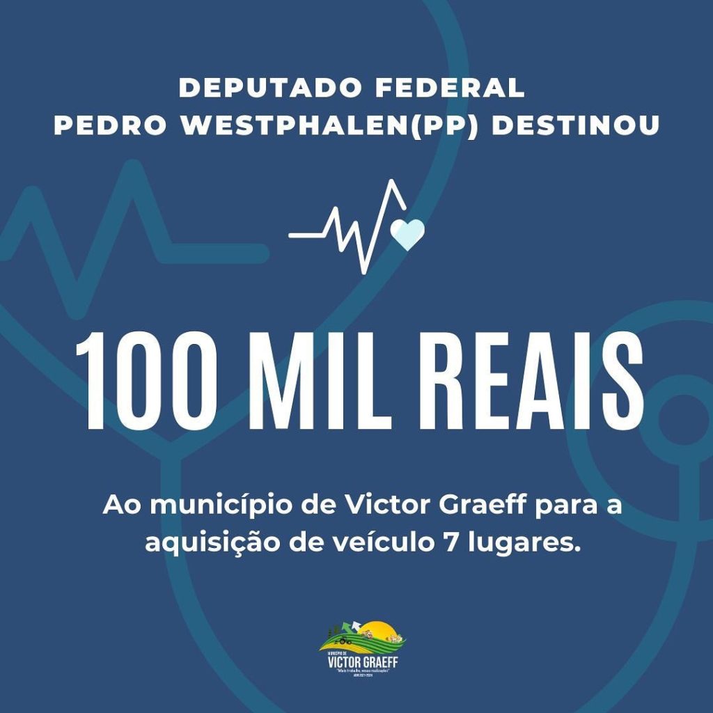Victor Graeff recebe emenda de 100 mil reais